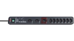 Outlet Strip with Master-Slave Function Secure-Tec 10x CH Type J (T13) Socket - CH Type J (T12) Plug Black 3m