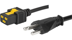 Câble d'alimentation AC, Fiche CH Type J (T23) - IEC 60320 C19, 2.5m, Noir