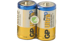 Primary Battery, Alkaline, C, 1.5V, Ultra Plus, Pack of 2 pieces