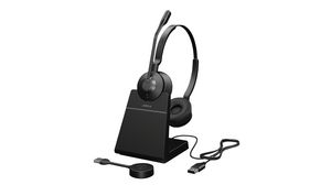 Headset with Charging Stand, MS, Engage 55, Stereo, On-Ear, 16kHz, USB / Wireless / DECT, Black