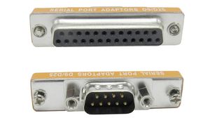 Mini D-Sub Adapter, D-Sub 9-Pin Plug - D-Sub 25-Pin Socket
