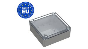 Plastic Enclosure with Clear Lid Universal 150x150x60mm Light Grey Polycarbonate IP66 / IP68 / IK07