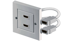 Video Connector, In-Wall Mounting, HDMI, Socket, Contacts - 2