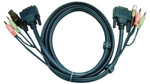 Câble combiné KVM DVI-D/USB/Audio, 1.8m