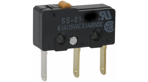 Micro Switch SS, 100mA, 100mA, 1CO, 1.47N, Pin Plunger