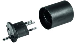 FIX-adapter FR - CH 1x FR-socket type E (CEE 7/5) - CH Type J (T12) Plug 250V Zwart