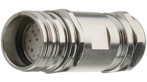 Circular Connector, M23, Socket, Straight, Poles - 17, Solder, Cable Mount