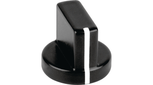 Aluminium wing knob with line 17.4mm Black Aluminium White Indication Line