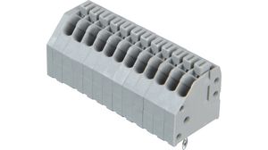 Wire-To-Board Terminal Block, THT, 2.5mm Pitch, 45 °, Spring Clamp, 12 Poles