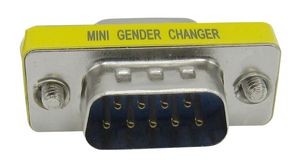 Adapter Mini D-Sub męski/żeński, Wtyk 9-stykowy D-Sub - Gniazdo 9-stykowe D-Sub