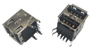 Connecteur USB-A 2.0, Prise femelle, USB-A 2.0, Angle droit, Positions - 4