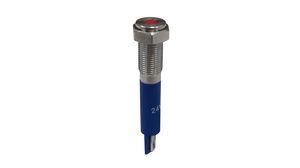 Vandal Resistant LED Indicator, Soldering Lugs, Fixed, Red, AC / DC, 24V