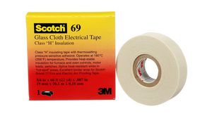 Glass Cloth Electrical Tape 69, 50mm x 33m, White
