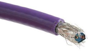 Twisted Pair Data Cable, 1 Pairs, 0.32 mm², 2 Cores, 22 AWG, Screened, 30m, Purple Sheath