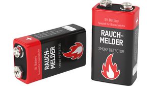Primary Battery, Alkaline, E, 9V, Smoke Detector