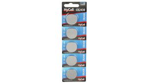Button Cell Battery, Lithium, CR2430, 3V, Pack of 5 pieces