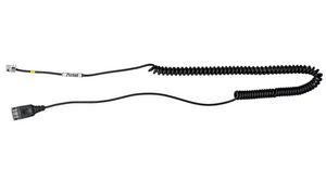 Cable, QD Plug - RJ9 Plug, Coiled, Sangoma S206 / Yealink T2 / Yealink T3 / Yealink T4 / Yealink T5
