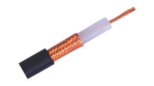 Coaxial Cable RG-58 A/U PVC 4.9mm 52Ohm Bare Copper Black 152.4m