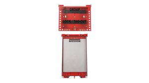 Kontrollstation för tillstånd med låsbox, Plast, 330.2x711.2x101.6mm, Röd