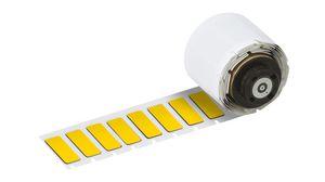 Role se štítky, Polyetylenovou pěnou laminovaný polyester, 27 x 7.95mm, 250ks, Žlutá