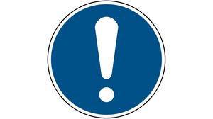 Znak bezpieczeństwa ISO - ogólny znak obowiązkowy, Okrągły, Biały na niebieskim, Poliester, Mandatory Action, 1szt.