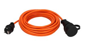 Extension Cable Bremaxx IP44 DE/FR Type F/E (CEE 7/7) Plug - DE Type F (CEE 7/3) Socket 10m Orange