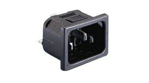 Inlet, C14, 250V, Snap-in Mounting / Panel Mount