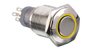 Pushbutton Switch, Vandal Proof, Amber, 2CO, IP67, Latching Function