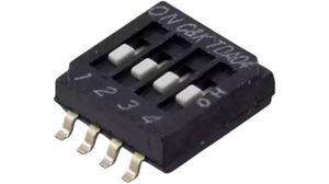 DIP Switch, SPST, Positions = 4, SMD