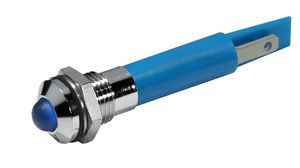 Led-controlelampje, Blauw, 75mcd, 230V, 8mm, IP67