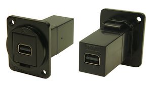 Adapter przelotowy, otwory montażowe M3, czarny, Gniazdo Mini DisplayPort - Gniazdo Mini Display Port