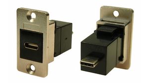 Feed-Through Adapter, Metal Frame, CSK, USB 3.1 C Socket - USB 3.1 C Plug
