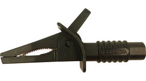 Krokodillenclip met 4 mm stekker 1kV 10A Zwart