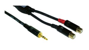 Audio Cable, Stereo, 3.5 mm Jack Plug - 2x RCA Socket, 150mm
