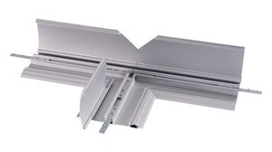 Bodenkabelkanal T-Anschluss Aluminium Grau 430mm