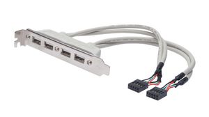 USB Slotblechadapter, 4-port USB 2.0