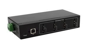 Industrial USB Hub, 4x USB-A Socket, 2.0, 480Mbps