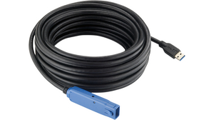 Cable, Zástrčka USB A - Zásuvka USB A, 10m, USB 3.0, Černá