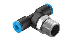 T-Fitting, Compressed Air, Brass, 47.5mm, R3/8", Male Thread