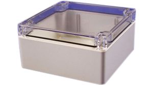 Watertight Enclosure Clear Lid, Polycarbonate, 120x120x60.5mm, Clear / Light Grey