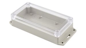 Flanged Enclosure with Clear Lid RP 85x165x40mm Light Grey ABS / Polycarbonate IP65