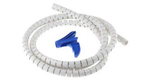 Spiral Sleeve with Tool, 16mm, Polypropylene, White, 25m
