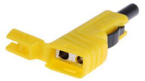Yellow Male Banana Plug, 4 mm Connector, Screw Termination, 30A, 30 V ac, 60V dc, Nickel