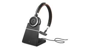 Headset with Charging Stand, MS, Evolve 65 SE, Mono, On-Ear, 20kHz, Bluetooth, Black / Red