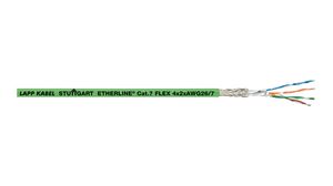 LAN Cable Polyurethane (PUR) CAT7 4x2x0.14mm? S/FTP Green 50m