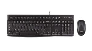 Keyboard and Mouse, 1000dpi, MK120, US English, QWERTY, Cable
