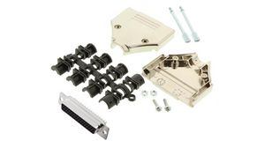D-Sub Connector Kit, DB-44 Socket, Solder, ABS