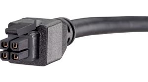 Zalisovaná kabelová sestava, Zásuvka Micro-Fit 3.0 - Zásuvka Micro-Fit 3.0, 4 Obvody, 2m, Černá