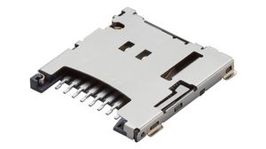Konektor paměťové karty, Zatlačit / Zatlačit, MicroSD, Póly - 8