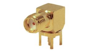 RF Connector, SMA, Brass, Socket, Right Angle, 50Ohm, PCB